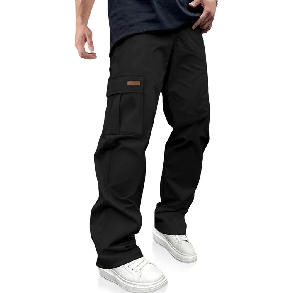 Men's Casual Cargo Pants Drawstring Hiking Pants Workout Tactical Joggers Sweatp